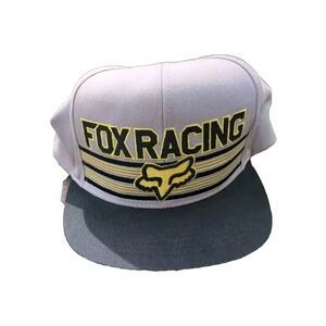 FOX Men ‎ Gray Hat Flexfit W/Neon Green Logo Raise Embroidered Baseball Cap
